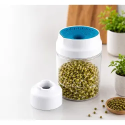 Clazkit Transparent Seed Sprouter Jar With Strainer Lid