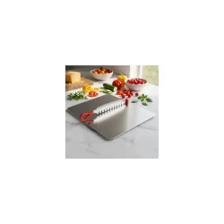 Clazkit Stainless Steel Chopping Board with Multifunctional Cutter