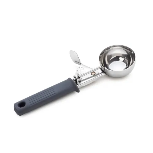 Image of Clazkit Ice Cream Scoop | Push Button | Stainless Steel | Firm Grip Food Grade Rubber Handle | Color May Vary