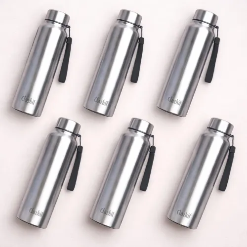 Image of Clazkit Stainless Steel Water Bottle 1000 ml -(Set of 6) 