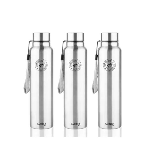 Image of Clazkit Stainless Steel Water Bottle 700ml (Set of 3)