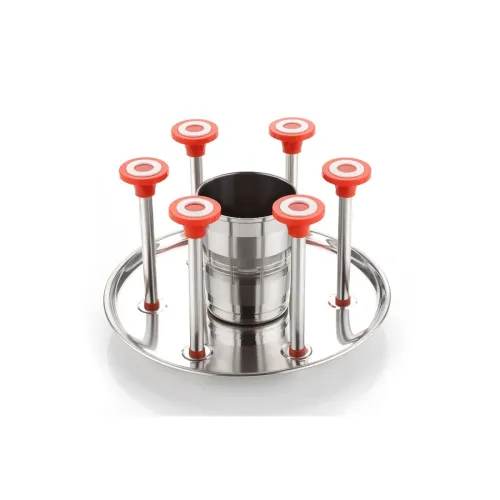 Image of Clazkit Stainless Steel Glass Pull-Out Shelves Stand Spoon Cutlery Stand/6 Water Glass Holder for Kitchen/Hold Cups, Mug