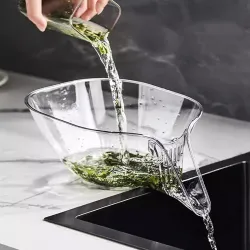 Clazkit Transparent & Grey Kitchen Sink Drain Basket (Pack of 2)