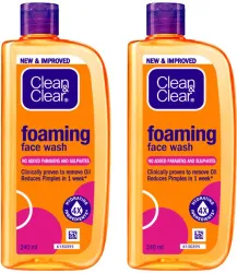 Clean & Clear Foaming 480ml | Clinically proven| Pimple & Acne removal Face Wash (480 ml)