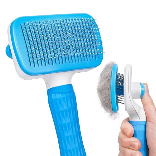 Image of Tails Self Cleaning Slicker Pet Grooming Brush | Pet Cleaning Tool Suitable for All Pets