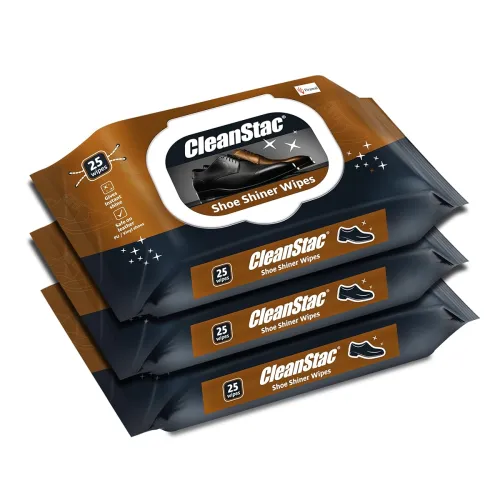 Image of Cleanstac Shoe Cleaner Wet Wipes Pack of 3x25N 