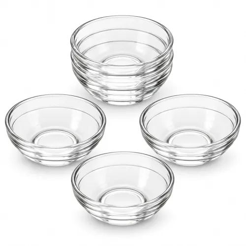 Image of Clear Glass Soy Sauce Dipping Bowls Set of 6