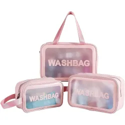 Clear Makeup Pouch Cosmetic Organizer Bag Set of 3