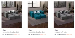 Clex Sofa Cum Bed at minimum 80% Discount