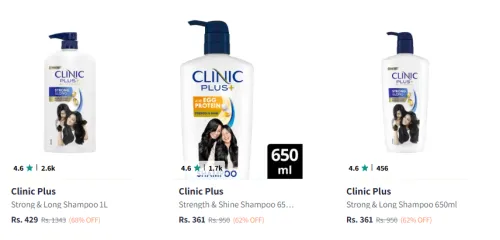 Image of Clinic Plus Hair Care Products upto 68% Discount