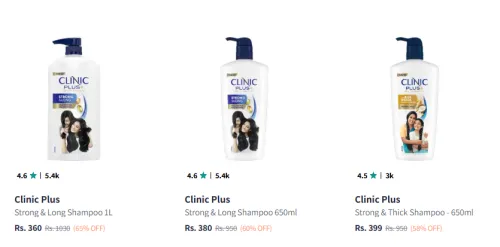 Image of Clinic Plus Shampoo upto 65% Discount