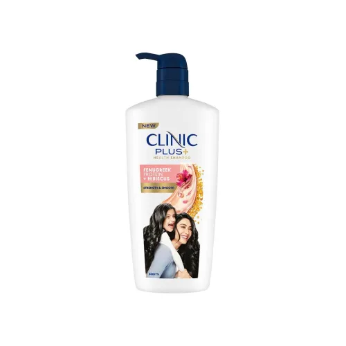 Image of Clinic Plus Strength & Smooth Shampoo, Fenugreek Protein + Hibiscus for Hair Strengthening and Smoother Hair, 650 ml