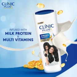 Clinic Plus Strong & Long, Healthy Hair Shampoo with Milk protein & Multivitamins (1 L)