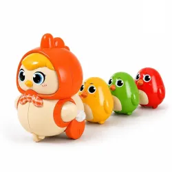 Clockwork Chicken Toy Moving Animal Figure with Rotating Wheels and Key