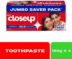 Closeup Long lasting White Teeth Toothpaste (600 g, Pack of 4)