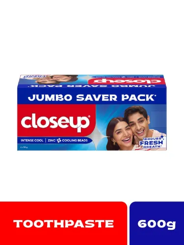 Image of Closeup Set of 4 Intense Cool Toothpaste with Zinc & Cooling Beads - 150 g each
