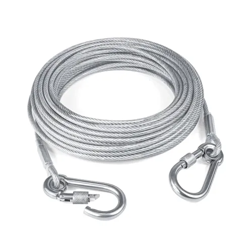 Image of Clothes Drying Rope with Hooks 10 m Stainless Steel Clothesline Wire