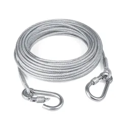 Clothes Drying Rope with Hooks 10 m Stainless Steel Clothesline Wire