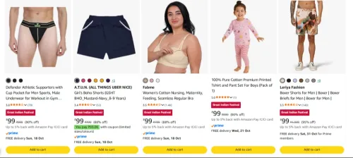 Image of Clothing & Accessories at minimum 80% Discount