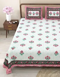 CLOTHOLOGY Cotton 240TC Jaipuri Prints Bedsheet