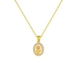 CLOUDTAIL Luxury Gold Rose Pendant Necklace