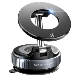 CloudValley Magnetic Car Phone Mount, [Compatible with MagSafe] 360° Adjustable Foldable Holder for Dashboard, 80LBS Suc