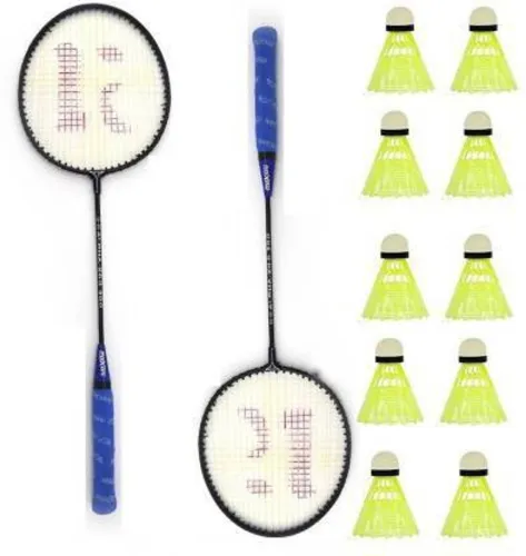 Image of CLOVERBYTE 2-Piece Badminton Racket Set with 10 Plastic Shuttlecocks
