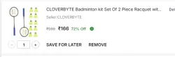 CLOVERBYTE Badminton kit Set 2 Piece Racquet + 10Pcs ShuttleCock