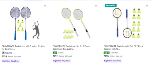 Image of Cloverbyte Badminton Kits Starting @ ₹139