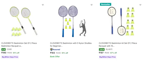 Image of Cloverbyte Badminton Kits Starting @ ₹190
