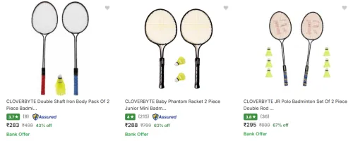 Image of Cloverbyte Badminton Kits Upto 67% Discount | Starting ₹283
