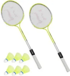CLOVERBYTE Badminton Set 2 Racquets + 6 Shuttles