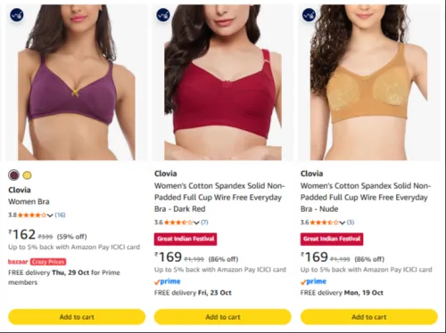 Image of Clovia Bra at minimum 59% Discount