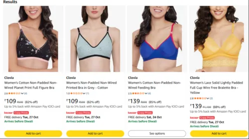 Image of Clovia Everyday Bras at minimum 70% Discount
