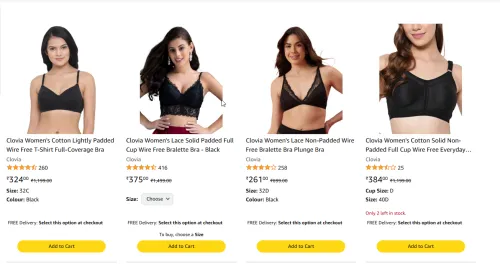 Image of Clovia Women Bras at Minimum 70% Discount