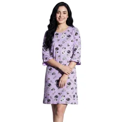 Clovia Womens Cotton Knee Length Casual Regular Night Gown