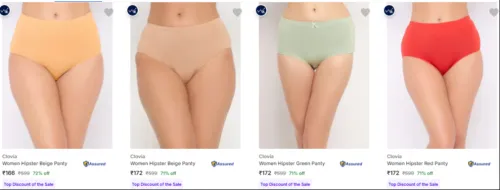 Image of Clovia Women's Panties at minimum 70% Discount