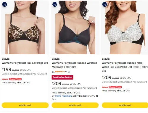 Image of Clovia Women's Bra upto 83% Discount