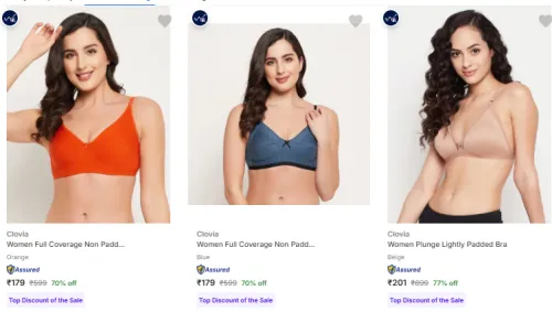 Image of Clovia Women's Bras at minimum 70% Discount