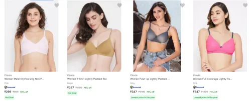 Image of Clovia Women's Bras at minimum 70% Discount