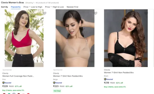 Image of Clovia Womens Premium Bras Form ₹215