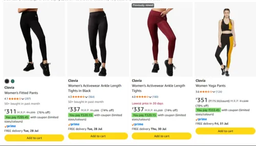 Image of Clovia Women's Pants upto 78% discount 