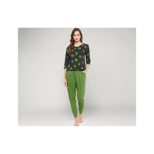 Image of clovia-womens-top Joggers Pajama Set