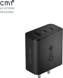 CMF by Nothing 65 W GaN 3 A Multi-pin Wall Charger for Mobile (Dark Grey)