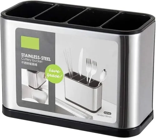 Image of CNMTCCO Empty Cutlery Holder Case  (Silver Holds 25 Pieces)