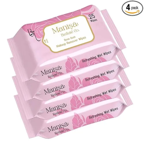 Image of Co. Rose Flush Makeup Remover Wipes (Pack of 4)