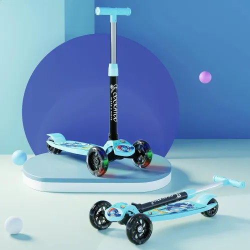 Image of Cockatoo Rat&Cat Series Happy-Hooper Kick Scooter for Kids, Kick Scooter with Led Lights in PVC Wheel, 3 Adjustable Heig