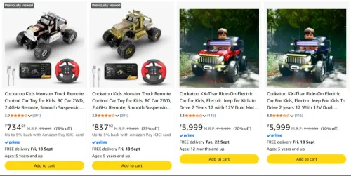 Image of cockatoo kids car at minimum 70% Discount