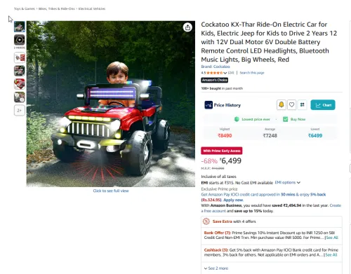 Image of Cockatoo KX-Thar Ride-On Electric Car for Kids
