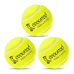 Cockatoo Rubber Cricket Tennis Ball, Construction of Tennis Ball for Cricket for Optimal Performance,Suitable for All Skill Levels. (120 Gr Per Ball -Pack of 3-Yellow)